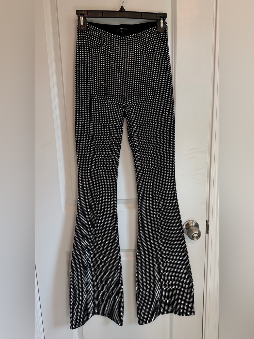 GOOD AMERICAN Crystal Pull On Flare Pant SMALL